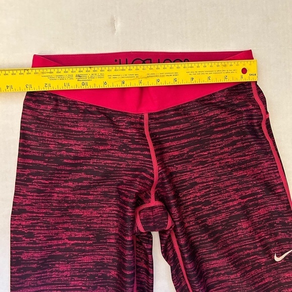 Nike Dri Fit Just Do It pink space dye cropped leggings Sz-M P11 - Picture 8 of 9
